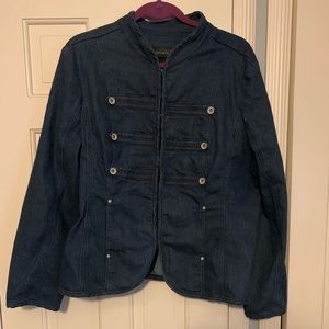 Lightweight Denim “Band” Jacket Darkwash